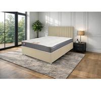 Knight Sleep Emily Naples Divan Bed, 0 Drawers + Sprung Memory Mattress & Headboard in Cream | Size: Double Knight Sleep Cream Double