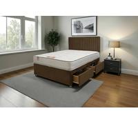 Knight Sleep Emily Plush Bed Set With Mattress, 2 Drawers Same Side & 24"headboard In Chocolate Chocolate