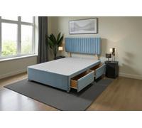 Knight Sleep Emily Sky Plush 4Ft6 Divan Bed Base With 2 Drawers & Headboard - Double