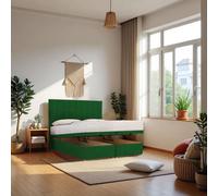 Knight Sleep Paris End Opening Ottoman & Orthopaedic Mattress + 24" Headboard in Emerald | Size: Small Single Knight Sleep Emerald Small Single