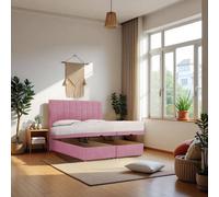 Knight Sleep Paris End Opening Ottoman & Orthopaedic Mattress + 24" Headboard In Pink Pink