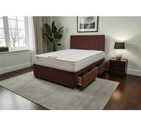 Knight Sleep SKY Plush Bed Set With Mattress, 2 Drawers Same Side & 24"Headboard in Chocolate | Size: King Knight Sleep Chocolate King