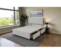 Knight Sleep York Silver Plush 4Ft6 Divan Bed Frame No Drawers With Upholstered Headboard - Double