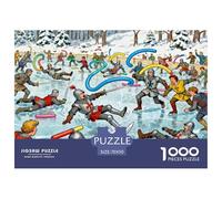 Knight Sword-fighting Wooden Jigsaw Puzzle Waterproof 1000 Piece Puzzles for Adults Challenging And Brainteasing Games