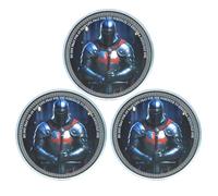 Knight Templar Challenge Coin Armor Red Cross Shield Faith and Bravery Coin Collection (Pack of 3)
