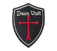 Knight Templar Christian Deus Vult Cross Patch Machine Embroidery - Iron-On Back - Freemason Patches & Emblems