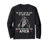 Knight Templar Christian Warrior of Christ Devil I Said Amen Long Sleeve T-Shirt