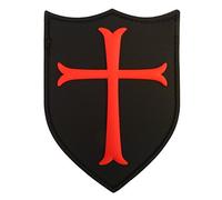 Knight Templar Crusader Cross PVC Patch (red and black)