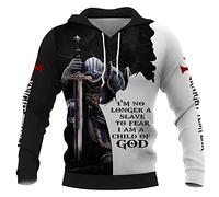Knight Templar Hoodie for Men Fashion Casual Medieval Knight 3D Printed Long Sleeve Sweatshirt Pullover Jacket Coat