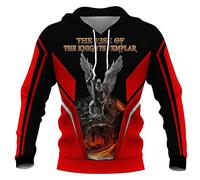Knight Templar Hoodie for Men Fashion Casual Medieval Knight 3D Printed Long Sleeve Sweatshirt Pullover Jacket Coat