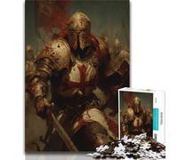Knight Templar Jigsaw Puzzles for Adults 1000 Jigsaws,Challenging To Complete But Fun And Humorous Unique Home Decor And Gifts 75x50cm