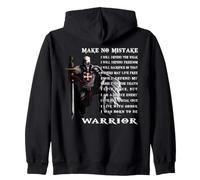 Knight Templar Make No Mistake Born To Be Warrior Zip Hoodie