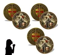 Knight Templar Prayer Coin, Put On The Whole Armor of God Knight Templar Coin, Symbol Faith & Protection Religious Collectible Coin, Religious Person Gifts (3 PCS)