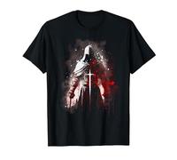 Knight Templar Temple Warrior Crusader Templar T-Shirt, Men, Black, X-Large