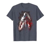 Knight Templar Temple Warrior Crusader Templar T-Shirt, Men, Heather Blue, 6X-Large