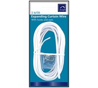 KNIGHT Thick Strong Curtain Wire with Hooks & Eyes, 300cm - White