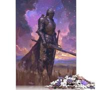 Knight Under A Starry Sky Jigsaw Puzzles Puzzle for Adults Kids. 1000 Pieces Whimsical Challenge Toy Educational Games Home Decoration for Adults& Kids Age 14 Years Up 1000pcs (75x50cm)