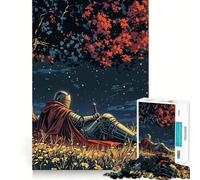 Knight Under The Stars Jigsaw Puzzles 1000 Pieces for Adults Creative Play Sharp Detail Real Challenge Home Art (38x26cm)