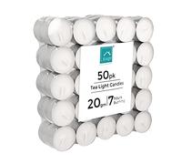 Knight Unscented Tea Light Candles, Organic Premium Grade Paraffin Wax Tealights, Perfect for Home Decoration Parties Wedding Events Outdoor and Indoor (Burning Time: 7 Hours, 50pck)