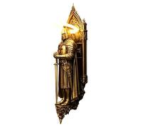Knight Wall Light & Wall Decoration,6x4.5x20cm LED Resin Knight Statue with Shield &, Glowing Halo Effect for Mysterious Ambiance, Perfect for Living Room, Bedroom, Study