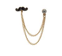 Knighthood Brooch Lapel Pin for Men Moustache and Stone with Hanging Tassel Lapel Pin Badge Coat Suit Wedding Gift Party Shirt Collar Accessory Brooch for Men