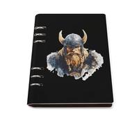 Knights 6 Ring Refillable Notebook PU Leather A5 Binder Planner Book Loose-Leaf Notebooks with 90 Sheets Paper