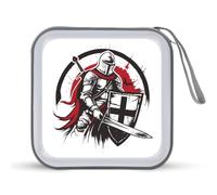 Knights And Templar CD Case 40 Capacity Plastic DVD Storage Box Sleeves Zippered Wallet