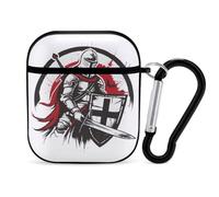 Knights And Templar PC Headphone Case for AirPods 1 And 2 Earphone Cover Earbuds Accessories with Keychain