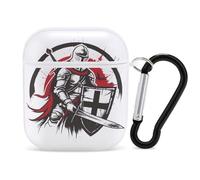 Knights And Templar PC Headphone Case for AirPods 1 And 2 Earphone Cover Earbuds Accessories with Keychain