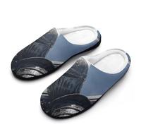 Knights Armor Sword Women's Cotton Slippers Winter Warm Slip-on House Shoes with Anti-Skid Rubber Sole 7-8(39-40