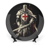 Knights Bone China Decorative Plate Ceramic Plates Wall Decor with Display Stand 6inch