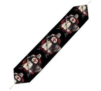 Knights Cute Table Runner with Tassels Soft Plush Table Cloth for Party Home Decoration