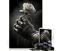 Knight's Gauntlet Holding White Rose Jigsaw Puzzle for Teenagers 1000 Pieces Leisure Game HD Print Fun Activity Thoughtful Gift (50x75cm)