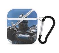 Knights Holding His Sword Earbuds Case for Airpods 1 2 Accessories Hard Earphones Cover with Keychain