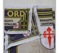 Knights Hospitaller Wall Art Posters and Prints Banner Wall Chart Vintage Christian Crusader Knights Templar Artwork Wall Hanging Flag Wall Art Home Decor Tapestry,38X57 inches