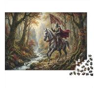 Knights in The Forest 1000 Piece Jigsaw Puzzle,Adults & Kids 14+,Gift Idea,Stress Relief,Impossible Challenge,Home Wall Decor,Premium Cardboard,Educational Toy 70x50cm