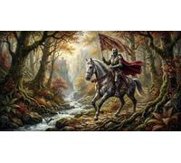 Knights in The Forest 1000 Piece Jigsaw Puzzle,Gift Idea,Home Wall Decor,Premium Cardboard,Whimsical Challenge,Educational Toy,Adults & Kids 14+,Stress Relief 38x26cm