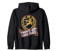 Knights Jump Where Logic Fears Chess Tactic Zip Hoodie