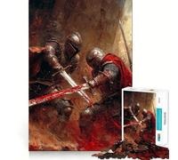 Knights Locked in Combat 1000 Pieces Jigsaws Adults Puzzles Gifts Creative Play Nice Thick Real Challenge Great Gift (38x52cm)