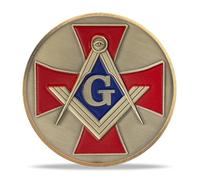 Knights Masonic Emblem Challenge Coin | Chivalric Valor & Sacred Shield Medallion | Knights Masonic Emblem Historical Token | Commemorative Gifts for Collectors, Historians, and Enthusiasts