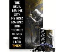 Knight's Prayer︰ Defeating The Devil 1000-piece Puzzle for Teenagers Reason Skill Stress Relief Enjoyable Challenge Home Accent (50x75cm)