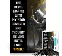 Knight's Prayer︰ Defeating The Devil 1000-piece Puzzle for Teenagers Reason Skill Stress Relief Enjoyable Challenge Home Accent (50x75cm)
