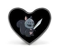 Knights Squirrel Heart Shaped Enamel Brooch Pin Button Badges Decoration Hat Clothing Bag Accessories Gift Crafts