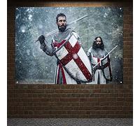 Knights Templar Banners Flag Vintage Crusaders Armor Warrior Wall Art Posters Canvas Painting Bedroom Living Room Home Decor B2