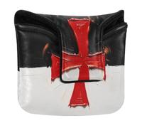 Knights Templar Battle Flag Putter Mallet Cover Magnetic Closure | Putter Headcover,for Men and Women,Waterproof PU Leather