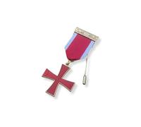Knights Templar Breast jewel | Premium-Quality Gilt-Plated Metal and Ribbon | Secure Stickpin for Ceremonial Wear | Premium Masonic Regalia Gift Option