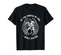 Knights Templar by The Power of GOD I Shall Defend T-Shirt, Men, Black, Medium