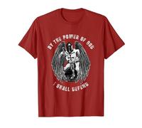 Knights Templar by The Power of GOD I Shall Defend T-Shirt, Men, Cranberry Red, 3X-Large