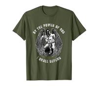 Knights Templar by The Power of GOD I Shall Defend T-Shirt, Men, Olive Green, Large