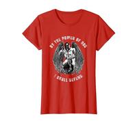 Knights Templar by The Power of GOD I Shall Defend T-Shirt, Women, Red, Large